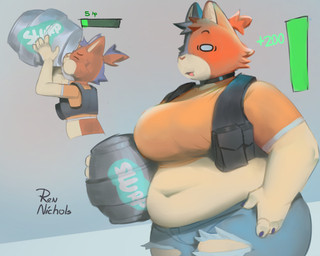 anthro belly big_belly big_butt bottomwear butt clothing female obese obese_female overweight overweight_female pants solo torn_bottomwear torn_clothing torn_pants weight_gain rennichols epic_games fortnite cate_meowdy felid mammal 5:4 hi_res