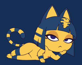 anthro butt female flat_chested genitals looking_at_viewer lying nipples nude on_side simple_background solo tail transparent_background vulva yellow_body toffee_(artist) animal_crossing nintendo ankha_(animal_crossing) domestic_cat felid feline felis mammal 2025 alpha_channel hi_res
