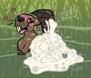 big_butt blush bodily_fluids brown_body brown_fur butt cum cum_on_butt cum_puddle cumshot ejaculation excessive_cum excessive_genital_fluids female feral fur genital_fluids genitals glistening glistening_body glistening_butt heart_(marking) hot_dogging knot markings messy musk musky_butt penis sex sweat sweatdrop sweaty_butt thick_penis thick_thighs tongue tongue_out blizzate beaver mammal rodent