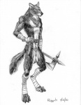 anthro axe barbarian battle_axe black_nose bottomwear bracelet claws clothing dagger digitigrade ear_piercing fur girdle jewelry loincloth male melee_weapon necklace piercing scabbard simple_background solo tail weapon white_background wraps scott_ruggels asheru_(setting) moghero canid canine canis mammal wolf 2010 monochrome