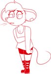 anthro big_ears boots bottomwear clothed clothed_anthro clothed_female clothing ear_clip eyebrows eyelashes female female_anthro fingers footwear fur hair line_tail mouse_ears mouse_tail open_mouth round_ears shirt shoes shorts simple_background solo tail tank_top thin_tail topwear white_background chokovit_(artist) the_testimony_of_trixie_glimmer_smith trixie_glimmer_smith mammal mouse murid murine rodent 2021 digital_drawing_(artwork) digital_media_(artwork) full-length_portrait hi_res monochrome portrait red_and_white sketch trans_(lore) trans_woman_(lore)