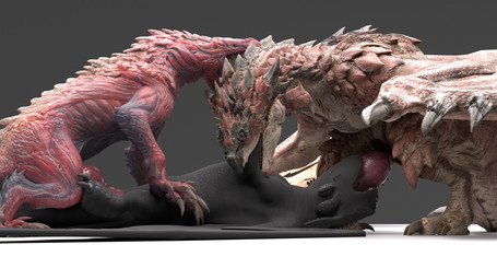 anal anal_penetration bite erection fellatio feral feral_on_feral feral_penetrated feral_penetrating feral_penetrating_feral genitals grey_background group group_sex hyper knot knotted_penis male male/male male_penetrated male_penetrating male_penetrating_male oral oral_penetration penetration penile penis sex simple_background spitroast tailbutt threesome trio white_floor r4001 capcom dreamworks european_mythology how_to_train_your_dragon monster_hunter mythology toothless dragon fanged_wyvern flying_wyvern fury_(httyd) mythological_creature mythological_scalie night_fury odogaron rath_wyvern rathalos scalie western_dragon 16:9 3d_(artwork) blender_(artwork) digital_media_(artwork) hi_res widescreen