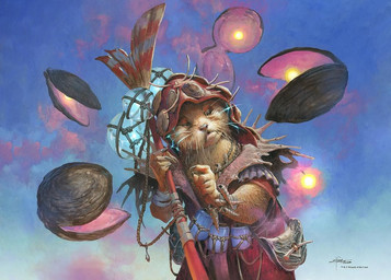 5_fingers ambiguous_gender anthro blue_background bottle brown_body brown_fur clothing container electricity fingers fur gem group holding_object holding_staff hood looking_down one_eye_closed pearl_(gem) pouch_(clothing) red_clothing simple_background solo_focus staff whiskers jesper_ejsing hasbro magic:_the_gathering wizards_of_the_coast aquatic bivalve mammal mollusk mussel mustelid otter 2023 official_art