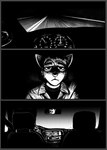 2021 anthro black_and_white canid canine canis car clothing comic daniel_(hladilnik) driving fur hi_res hladilnik inside_car male mammal monochrome night road solo toyota toyota_corolla vehicle wolf