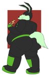 anthro belly big_belly big_butt black_body black_boots black_clothing black_footwear black_fur black_nose black_uniform boots butt cheek_tuft clothed clothing eating eating_food facial_tuft fingers fluffy fluffy_tail food footwear fully_clothed fully_clothed_anthro fully_clothed_male fur green_body green_eyes green_fur green_tail holding_food holding_object holding_pizza long_ears looking_back male multicolored_body multicolored_fur overweight overweight_anthro overweight_male pizza shoes simple_background solo standing tail thick_thighs three-quarter_view tuft tusks two_tone_body two_tone_fur white_background theannoyingnpc loonatics_unleashed looney_tunes warner_brothers tech_e._coyote canid canine canis coyote mammal 2019 digital_drawing_(artwork) digital_media_(artwork) english_description flat_colors hi_res