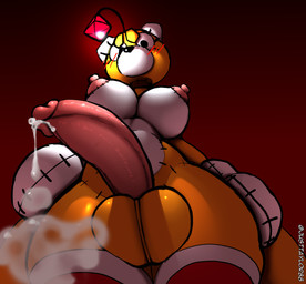 anthro balls big_balls big_breasts big_penis bodily_fluids breasts clothing crossgender cum cum_drip dripping gem genital_fluids genitals gynomorph huge_balls huge_penis humanoid_genitalia humanoid_penis intersex legwear looking_at_viewer looking_down looking_down_at_viewer mtg_crossgender mti_crossgender multicolored_body nipples penis pink_nipples plushie precum solo thigh_highs two_tone_body white_body wide_hips yellow_body justtaylor sega sonic_the_hedgehog_(series) tails_doll animate_inanimate canid canine fox living_plushie mammal 2026 absurd_res hi_res