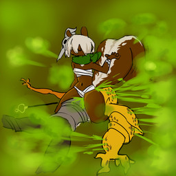 ambiguous_gender duo facesitting fart fart_cloud fart_fetish farting_on_face female gas green_fart_cloud sitting sitting_on_another 123zzj slay_the_spire slay_the_spire_2 the_silent mammal mephitid skunk 1:1 hi_res
