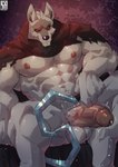 5_fingers abs anthro arm_tuft balls barazoku biceps big_penis biped black_cloak black_clothing black_nose black_sclera bodily_fluids bottomless cheek_tuft cloak cloak_only clothed clothing crotch_tuft dripping dual_wielding elbow_tuft erection facial_markings facial_tuft fingers foreskin fur fuzzy genital_danger_play genital_fluids genitals glans glistening glistening_body glistening_eyes glistening_genitalia glistening_glans glistening_penis glistening_weapon grey_balls grey_body grey_fur grey_inner_ear_fluff grey_penis head_markings head_tuft holding_melee_weapon holding_object holding_weapon hood humanoid_genitalia humanoid_penis inner_ear_fluff knee_tuft knife_play leg_tuft logo looking_at_viewer male male_anthro markings mask_(marking) melee_weapon mostly_nude mostly_nude_anthro mostly_nude_male multicolored_penis muscular muscular_anthro muscular_legs muscular_male muscular_thighs nipples partially_clothed pecs penis precum precum_drip pubes pupils red_eyes red_glans red_nipples red_penis sickle sitting slit_pupils smile smirk solo spread_legs spreading text throbbing throbbing_penis tuft two_tone_penis vein veiny_penis weapon monsterplus dreamworks puss_in_boots_(franchise) death_(puss_in_boots) canid canine canis mammal wolf 2025 absurd_res artist_logo artist_name digital_media_(artwork) hi_res
