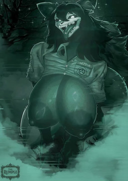 all_fours anthro areola big_areola big_breasts big_butt black_hair bone breasts butt clothed clothing exposed_breasts eyelashes female fluffy fluffy_ears fluffy_tail forest glistening glistening_breasts grass hair huge_breasts huge_butt hyper hyper_breasts hyper_butt legwear long_hair night_vision nipples on_ground open_mouth open_smile outside piercing plant puffy_nipples raised_clothing raised_topwear sharp_teeth skull skull_head smile solo tail teeth terikonx thigh_highs tongue tongue_out tongue_piercing topwear tree white_eyes chernilla rumplestiltskin scp_foundation scp-1471-a canid malo mammal 2d_animation animated digital_media_(artwork) hi_res live2d_cubism_(artwork) motion_tweening short_playtime sound video