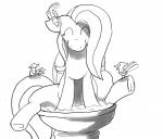 birdbath feathered_wings feathers female group hooves silly smile wings puppyloveimani friendship_is_magic hasbro my_little_pony mythology fluttershy_(mlp) avian bird equid equine mammal mythological_creature mythological_equine pegasus absurd_res hi_res monochrome