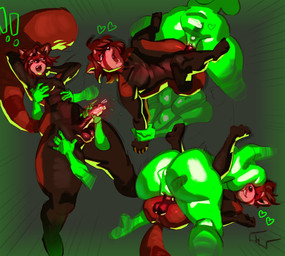 amazon_position anthro disembodied_hand dominant dominant_female female ghost_sex grope group handjob hands_behind_back male penile sex translucent translucent_body vaginal queervanire ailurid ghost mammal red_panda spirit hi_res