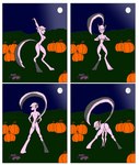 anthro breasts clothing female food fruit full_moon grass hands_on_hips holding_breast holidays moon night nude open_mouth plant presenting pumpkin raised_tail smile solo tail yawn wolfman201085 dreamkeepers halloween viriathus_vayu lagomorph leporid mammal rabbit 2024 hi_res