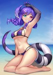 big_breasts breasts clothing female hair long_hair looking_at_viewer smile solo swimwear tail wings nitrus14 mythology nijisanji nijisanji_en vtuber selen_tatsuki animal_humanoid dragon dragon_humanoid humanoid mythological_creature mythological_scalie scalie hi_res