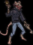5_fingers alpha_channel anthro biped bottle bottomwear clothed clothing container fingers fur holding_object hoodie jam_(artist) lighter male mammal molotov_cocktail murid murine pants rat rodent simple_background solo topwear transparent_background