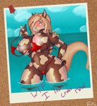 anthro big_breasts bikini bikini_crabs blonde_hair blue_eyes blush breasts brown_body brown_fur clothing clothing_theft crab_stealing_clothing dappled duo female feral fur hair huge_breasts looking_at_viewer nipples open_mouth red_bikini red_clothing red_swimwear sea simple_background smile solo_focus stealing swimwear swimwear_theft text torn_clothing triangle_bikini two-piece_swimsuit undressing_crabs wardrobe_malfunction water white_body white_fur battleorca eleanor_(randt) ambient_sealife arthropod crab crustacean decapoda equid equine horse malacostracan mammal marine hi_res