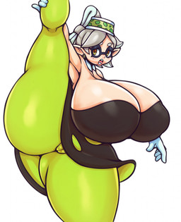 big_breasts big_butt black_clothing black_dress black_mouth bottomwear breasts butt camel_toe clothing dress ear_piercing eyebrows female genitals gloves green_bottomwear green_clothing green_hat green_headwear green_pants grey_eyebrows grey_hair hair hand_on_leg hand_on_own_leg handwear hat headgear headwear huge_breasts huge_butt huge_thighs humanoid_pointy_ears looking_at_viewer markings mole_(marking) open_mouth pants piercing pink_tongue pointy_ears pseudo_hair raised_leg simple_background solo tan_body tan_ears tan_skin teeth tentacle_hair tentacles thick_thighs tight_clothing tongue vulva white_background white_clothing white_gloves white_handwear yellow_eyes matospectoru nintendo splatoon marie_(splatoon) animal_humanoid aquatic aquatic_humanoid cephalopod cephalopod_humanoid humanoid inkling mollusk mollusk_humanoid 2021 colored digital_media_(artwork) hi_res shaded