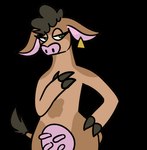 brown_body ear_piercing ear_ring female green_eyes hand_on_hip piercing pose ring_piercing solo teats udders barnyard_(series) nickelodeon bessy_(barnyard) bovid bovine cattle mammal alpha_channel