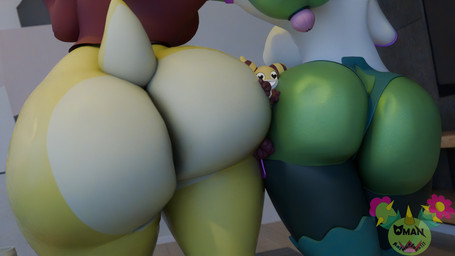 anthro ass_up between_buttocks between_butts big_butt butt butt_focus butt_grab cactus female group hand_on_butt macro male micro plant teasing teasing_with_butt thick_thighs trio wide_hips omananimations rochin1000_(modeler) nintendo pokemon daisy_(rochin1000) maraciti amphibian amphibian_humanoid animal_humanoid cactus_creature cactus_humanoid elemental_creature elemental_humanoid flora_fauna frog frog_humanoid generation_4_pokemon humanoid plant_humanoid pokemon_(species) tree_frog 16:9 3d_(artwork) absurd_res digital_media_(artwork) hi_res widescreen