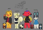 anthro bottomless casual_nudity clothed clothing female flaccid genitals gesture glans group hand_gesture looking_at_viewer male narrowed_eyes penis pussy smile standing v_sign young young_anthro young_female young_male lylejones animal_crossing nintendo cyd_(animal_crossing) dotty_(animal_crossing) kevin_(animal_crossing) marshal_(animal_crossing) elephantid lagomorph mammal proboscidean rodent sciurid suina absurd_res hi_res