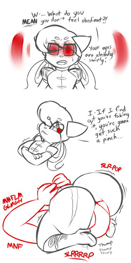 anthro big_butt butt clothing dominant dominant_female duo facesitting female hair huge_butt hypnosis loli male male/female mind_control shortstack sitting_on_another text thick_thighs tsundere wide_hips young young_anthro norithics bethany_blacksboro ailurid domestic_cat felid feline felis mammal red_panda vampire 2017 english_text hi_res multiple_images multiple_scenes