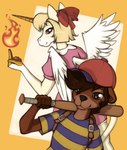 anthro duo female horn male wings marsminer earthbound_(series) mythology nintendo adora_(marsminer) keith_(marsminer) equid equine horse mammal mustelid mythological_creature mythological_equine otter winged_unicorn 2023 hi_res