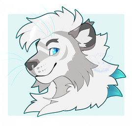 anthro blue_body blue_eyes blue_scales fur grey_body grey_fur male scales smile smiling_at_viewer solo white_body white_fur noodlethings crocodile crocodilian felid hybrid mammal pantherine reptile scalie tiger character_request headshot_portrait hi_res portrait