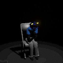 anthro black_body blue_hair clothed clothed_anthro clothing crossbow dialogue eyewear fire fully_clothed fully_clothed_anthro glasses hair humor low_poly male pixelated ranged_weapon simple_background solo text weapon wearing_glasses yellow_eyes d3nofur sound_warning shane_(d3nofur) domestic_cat felid feline felis mammal 1:1 3d_(artwork) 3d_animation animated blender_(artwork) blender_eevee_(artwork) digital_media_(artwork) meme short_playtime sound video