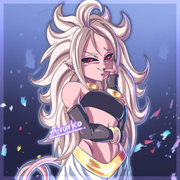 abstract_background arm_warmers armwear black_nails black_sclera bracelet clothed clothing colored_nails ear_piercing female grin hair humanoid_pointy_ears jewelry long_hair looking_at_viewer nails navel neck_ring not_furry piercing pink_body pink_skin pink_tail pointy_ears red_eyes smile solo tail teeth white_hair mirurko dragon_ball dragon_ball_fighterz android_21 majin_android_21 alien alien_humanoid humanoid majin 1:1 2018 hi_res signature