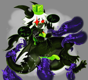 2_horns 4_toes 5_fingers anal anal_fluids anal_penetration balls biped black_body black_scales blush bodily_fluids bottomless breasts butt butt_focus butt_wings chain claws clothed clothing consentacles crown digitigrade feet finger_claws fingers flower genital_fluids genitals glistening glistening_balls glistening_genitalia glistening_penis glistening_tentacles glowing glowing_eyes green_clothing green_headwear green_penis grey_background grey_body grey_scales gynomorph gynomorph_penetrated hair hand_on_butt hand_on_hip hand_on_own_hip headgear headwear horn humanoid_hands intersex intersex_penetrated long_hair long_tail looking_pleasured membrane_(anatomy) membranous_wings moan moaning_name offscreen_character penetration penile_spines penis plant precum red_eyes rib_cage scales simple_background small_penis solo tail tail_tuft tentacle_around_arm tentacle_around_leg tentacle_around_tail tentacle_in_ass tentacle_penetration tentacles toe_claws toes tuft unusual_wing_placement white_hair wings deceitfulight forsaken_(roblox) 1x1x1x1_(forsaken) azure_(forsaken) animal_humanoid humanoid monster reptile reptile_humanoid scalie scalie_humanoid unknown_species hi_res nonbinary_(lore)