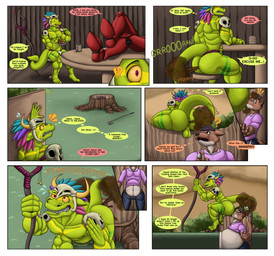 anthro anus armor balls bottomwear butt cake clothing cup_of_tea dessert eating_feces fart feces feces_in_mouth food genitals golf_ball golf_club group humanoid_genitalia humanoid_penis inflation leg_armor living_toilet loincloth male male/male muscular nipples nude penis scat_inflation scatplay staff tail text tribal trio wolfgerlion64 terraria golfer_(terraria) shimmered_golfer_(terraria) shimmered_witch_doctor witch_doctor_(terraria) canid canine canis lizardman mammal scalie wolf absurd_res comic english_text hi_res