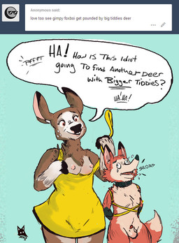 animal_genitalia animal_penis anthro ask_blog asphyxiation bdsm breasts brown_body brown_fur canine_genitalia canine_penis caption cheek_tuft choking clothed clothing collar dominant dominant_female dress duo exposed_breasts facial_tuft female fur genitals leash male male/female nipples nude open_mouth penis shlorp simple_background small_breasts submissive submissive_male text tuft yellow_clothing yellow_dress newd dearest_deer sub_fox canid canine deer fox mammal digital_media_(artwork) english_text