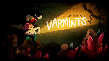 black_hair boots bottomwear clothed clothing crystal duo female flashlight floating food footwear hair long_hair not_furry on_model pink_body pink_hair pointy_ears ponytail shoes teeth text title title_card toony topwear joy_ang kris_mukai adventure_time cartoon_network marceline_abadeer princess_bubblegum candy_people_(at) demon food_creature human humanoid mammal vampire 16:9 digital_media_(artwork) hi_res official_art widescreen