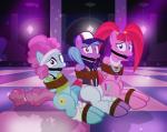 ball_gag bdsm bondage bound clothing female feral gag group pigtails radiantrealm friendship_is_magic hasbro my_little_pony azure_velour_(mlp) flashdancer_(mlp) pacific_glow_(mlp) earth_pony equid equine horse mammal pony 2016