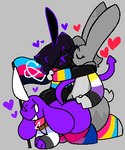 2019_polyamory_pride_colors ambiguous_gender anthro arm_warmers armwear big_ears biped bisexual_pride_colors black_body black_clothing black_fur black_hair black_penis blue_clothing brown_clothing clothing erection eyes_closed flag footwear fur gender-apathetic_pride_colors genitals grey_body grey_clothing grey_ears grey_fur grey_hair grey_tail group group_sex hair heart_symbol horn infinity_heart kissing leg_warmers legwear lgbt_pride long_ears long_sleeve_shirt male multicolored_arm_warmers multicolored_armwear multicolored_clothing multicolored_footwear multicolored_leg_warmers multicolored_legwear multicolored_long_sleeve_shirt multicolored_shirt multicolored_socks multicolored_t-shirt multicolored_thigh_highs multicolored_thigh_socks multicolored_topwear nonbinary_pride_colors one_eye_closed pansexual_pride_colors paws penis pink_clothing polyamory_pride_colors pride_color_arm_warmers pride_color_armwear pride_color_clothing pride_color_flag pride_color_footwear pride_color_leg_warmers pride_color_legwear pride_color_long_sleeve_shirt pride_color_shirt pride_color_socks pride_color_t-shirt pride_color_thigh_highs pride_color_thigh_socks pride_color_topwear pride_colors purple_body purple_clothing purple_ears purple_fur purple_horn purple_tail sex shirt socks spade_tail subculture_pride_colors t-shirt tail thigh_highs thigh_socks threesome topwear trio white_clothing white_horn yellow_clothing nonbinary_bunny lgbt_pride_month orio_(nonbinary_bunny) raymext_(character) stultus_(character) demon lagomorph leporid mammal rabbit 2022 aliasing digital_drawing_(artwork) digital_media_(artwork) flat_colors low_res nonbinary_(lore)