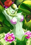 accessory bra breasts clothing eyes_closed female flower flower_in_hair hair hair_accessory navel not_furry plant plant_hair pseudo_hair rose_(flower) solo spikes thorns underwear vines yawning_position chaosweng shantae:_and_the_seven_sirens shantae_(series) wayforward water_lily_siren elemental_creature elemental_humanoid flora_fauna humanoid plant_humanoid hi_res