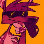 anthro eyewear hand_on_chin male smug solo sunglasses tongue tongue_out conditional_dnp foxryk versache_(foxryk) deer mammal new_world_deer white-tailed_deer 1:1 digital_media_(artwork) hi_res