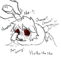 abuse ambiguous_feral ambiguous_gender ambiguous_human ambiguous_penetration amputee animal_abuse blood bodily_fluids disability duo empty_eye_sockets feral gore holding_object mostly_offscreen_character pain penetration severed_body_part severed_leg severed_limb solo_focus suffering text torture young young_ambiguous young_feral yellowcottoncandy030 fluffy_pony fluffy_pony_(species) human mammal 1:1 broken_english digital_media_(artwork) english_text hi_res spot_color