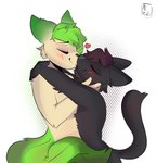 anthro arms_around_neck blush chest_to_chest duo heart_symbol holding_cheek hug kissing love male male/male alikiwii nintendo pokemon maxroy_(character) eeveelution felid feline generation_4_pokemon leafeon mammal pantherine pokemon_(species) absurd_res hi_res