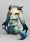 ambiguous_gender anthro biped fur horn long_ears looking_at_viewer pawpads paws runes simple_background sitting smile solo tail tuft yellow_eyes eldrige mythology dragon hybrid lagomorph leporid mammal mythological_creature mythological_scalie rabbit scalie 2014