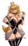 alternate_species big_breasts breasts cleavage clothed clothing crossgender crown female headgear mtf_crossgender solo super_crown sanny bowsette_meme mario_bros nintendo bowser animal_humanoid humanoid koopa_humanoid scalie scalie_humanoid meme