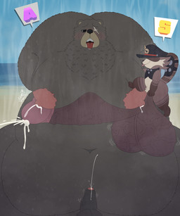 armpit_fetish armpit_lick armpit_play balls beach belly big_balls big_belly big_nipples big_penis bodily_fluids breast_play breasts cum duo erection ese facial_scar genital_fluids genitals huge_balls huge_belly huge_nipples huge_penis humanoid_genitalia humanoid_penis hyper hyper_balls hyper_belly hyper_genitalia hyper_penis lactating larger_sub licking male male/male milk moobs morbidly_obese musk navel nipples obese outside overweight overweight_male pecjob pecs penis scar sex size_difference smell smelly submissive sweat titfuck tongue tongue_out vein veiny_balls veiny_penis jadetanuki mihoyo zenless_zone_zero ben_bigger kama_(zenless_zone_zero) bear brown_bear canid canine grizzly_bear mammal raccoon_dog tanuki ursine 5:6 absurd_res hi_res