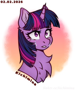 bodily_fluids chest_tuft crying ear_tuft female feral horn looking_offscreen simple_background solo tears tuft kichimina friendship_is_magic hasbro my_little_pony mythology twilight_sparkle_(mlp) equid equine mammal mythological_creature mythological_equine unicorn absurd_res headshot_portrait hi_res portrait