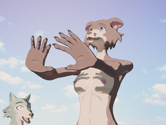breasts brown_body brown_fur duo female fur grey_body grey_fur hand_shadow male nipples open_mouth public public_nudity shadow surprised trend white_body mereo beastars shadow_hands_challenge juno_(beastars) legoshi_(beastars) canid canine canis mammal wolf 3d_(artwork) 4:3 blender_(artwork) blender_cycles_(artwork) blender_eevee_(artwork) digital_media_(artwork) hi_res