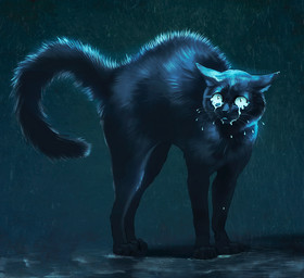 ambiguous_gender blue_body blue_eyes blue_fur bodily_fluids crying feral fur raining solo tears whiskers susante domestic_cat felid feline felis mammal blue_theme