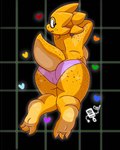 anthro big_butt breasts butt clothing eyewear female glasses looking_at_viewer panties solo tail teeth thick_thighs underwear wide_hips yellow_body rustyfoxdraws undertale undertale_(series) alphys lizard reptile scalie