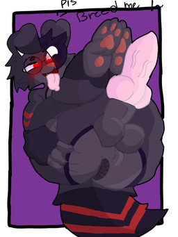 animal_genitalia anthro anus balls blush butt butt_focus butt_grab erection eyewear genitals glasses hand_on_butt heart_eyes heart_symbol knot knotted_penis male pawpads penis sheath solo spread_butt spreading submissive submissive_male tongue tongue_out wearing_glasses splashyowo canid canine mammal 3:4 hi_res