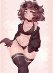 anthro bikini clothing collar female legwear solo swimwear thick_thighs thigh_highs two-piece_swimsuit sugarcollars typh mimi_(typh) canid canine canis domestic_dog mammal hi_res