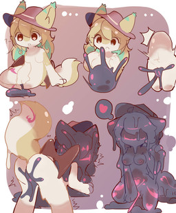 all_fours anthro biped bodily_fluids breast_markings breasts brown_hair butt clothing confusion countershade_face countershade_fur countershade_legs countershade_neck countershade_tail countershade_torso countershading drone dronification ejaculation faceless featureless_breasts female female_anthro front_view fur genital_fluids glistening glistening_body gloves_(marking) glowing glowing_markings glowing_pussy_juice goo_drip goo_transformation green_highlights green_markings hair hand_on_crotch handpaw hat hat_only headgear headgear_only headwear headwear_only heart_(marking) heart_symbol highlights_(coloring) kneeling leaning_on_hand legs_together looking_down lying markings mostly_nude navel on_side paws pink_markings pink_pussy_juice puddle rear_view shadow simple_background sitting sitting_on_ground solo spread_legs spreading surprise tail tan_body tan_fur transformation transformation_sequence unusual_bodily_fluids unusual_genital_fluids unusual_vaginal_fluids vaginal_fluids vaginal_squirting vulva white_body white_countershading white_markings womb_tattoo ginyertac goo_creature 2024 character_request colored