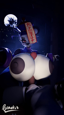 anthro asian_clothing big_breasts big_nipples big_penis black_body black_fur bodily_fluids breast_play breasts clothing cum cum_on_breasts duo female full_moon fur genital_fluids genitals glowing glowing_eyes hat headgear headwear huge_breasts huge_penis jiangshi_costume male male/female moan moon multicolored_body multicolored_fur night nipples ofuda penis purple_clothing red_eyes sex talisman teeth thick_thighs titfuck tongue white_body white_fur rumakis opennsfwsp_(va) squishsuccubus_(va) asian_mythology chinese_mythology east_asian_mythology mythology bear giant_panda jiangshi mammal undead 3d_(artwork) 3d_animation 9:16 absurd_res animated digital_media_(artwork) hi_res long_playtime signature sound video