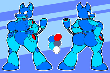 anthro anthrofied big_breasts big_butt biped blue_background breasts butt color_swatch curvy_figure featureless_breasts featureless_crotch female frown fur hands_on_hips machine multicolored_body multicolored_fur pointy_ears prick_ears simple_background solo standing tail two_tone_body wide_hips faucyv capcom mega_man_(series) fan_character friender_(faucyv) android canid canine canis domestic_dog friender_(mega_man) mammal robot robot_anthro robot_dog wolf 2025 colored digital_drawing_(artwork) digital_media_(artwork) flat_colors full-length_portrait hi_res model_sheet portrait three-quarter_portrait